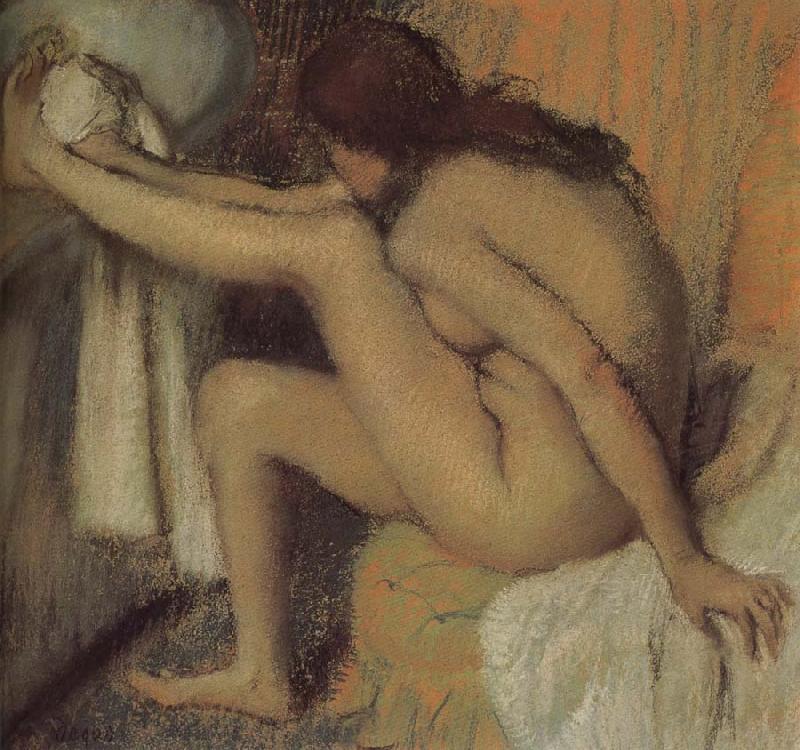 Edgar Degas Naked  woman wiping toes oil painting image